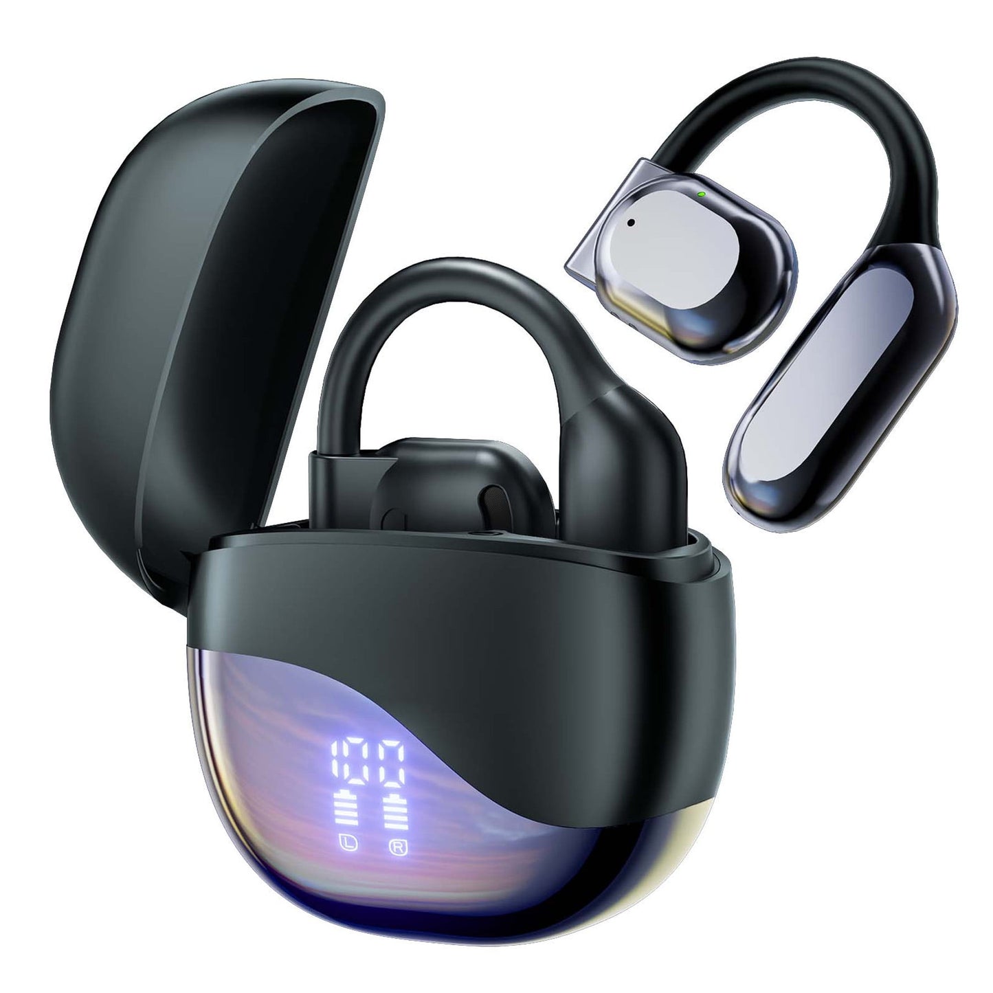 VEATOOL Wireless Earbuds Open Ear Headphone Sport, Bluetooth 5.4 Earbud, 50Hrs Earphone with Earhook, Noise Cancelling Mic,Light Weight Comfortable Fit,Suitable for Running,Workouts