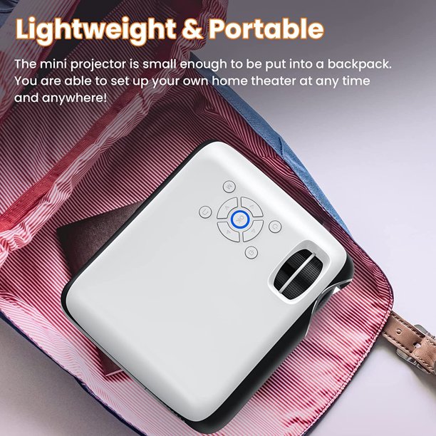 KDMLR Projector, Native 1080P Bluetooth Projector with 100''Screen, 9500L Portable Outdoor Movie Projector Compatible with Smartphone, HDMI,USB,AV,Fire Stick, PS5