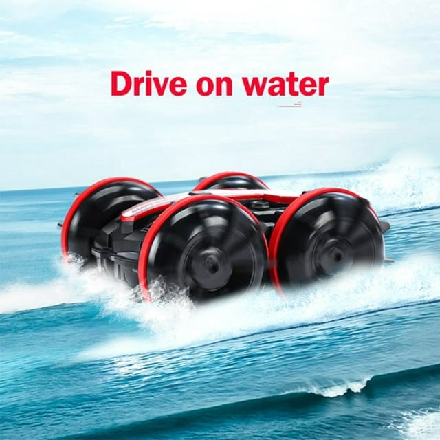 Remote Controls Cars, RC Boat & Sonic 2 Toys, 4WD Off Road Car Stunt 2.4GHz Land Water 2 in 1 Remote Control, RC Cars for Kids Boys-Red