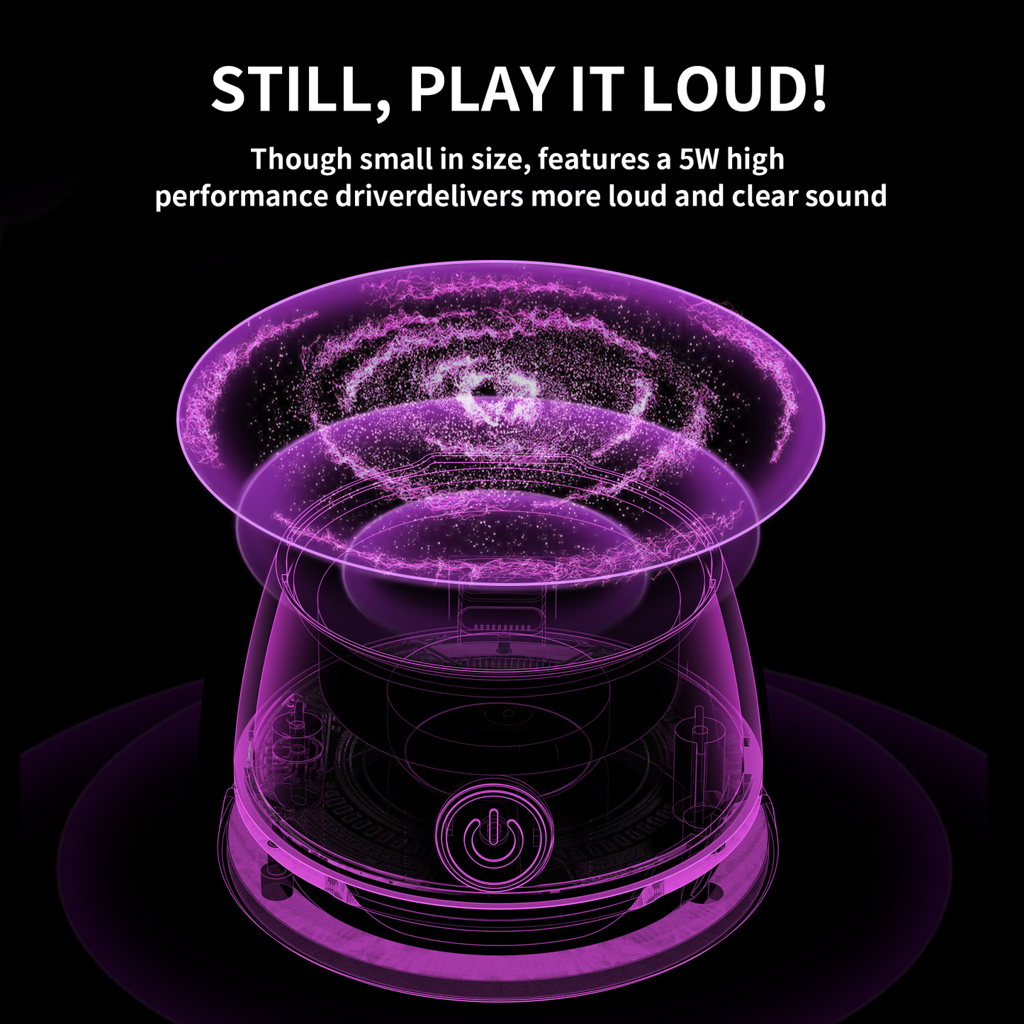 Bluetooth Speakers,Portable Wireless Speaker with 5W Stereo Sound, LED Colorful Lights,Magnetic base,Portable Speaker for Home Game Party Beach Camping