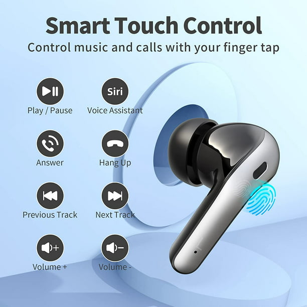Wireless Earbuds Bluetooth Headphones 48hrs Play Back Sport Earphones with LED Display Over-Ear Buds with Earhooks Built-in Mic Headset for Workout