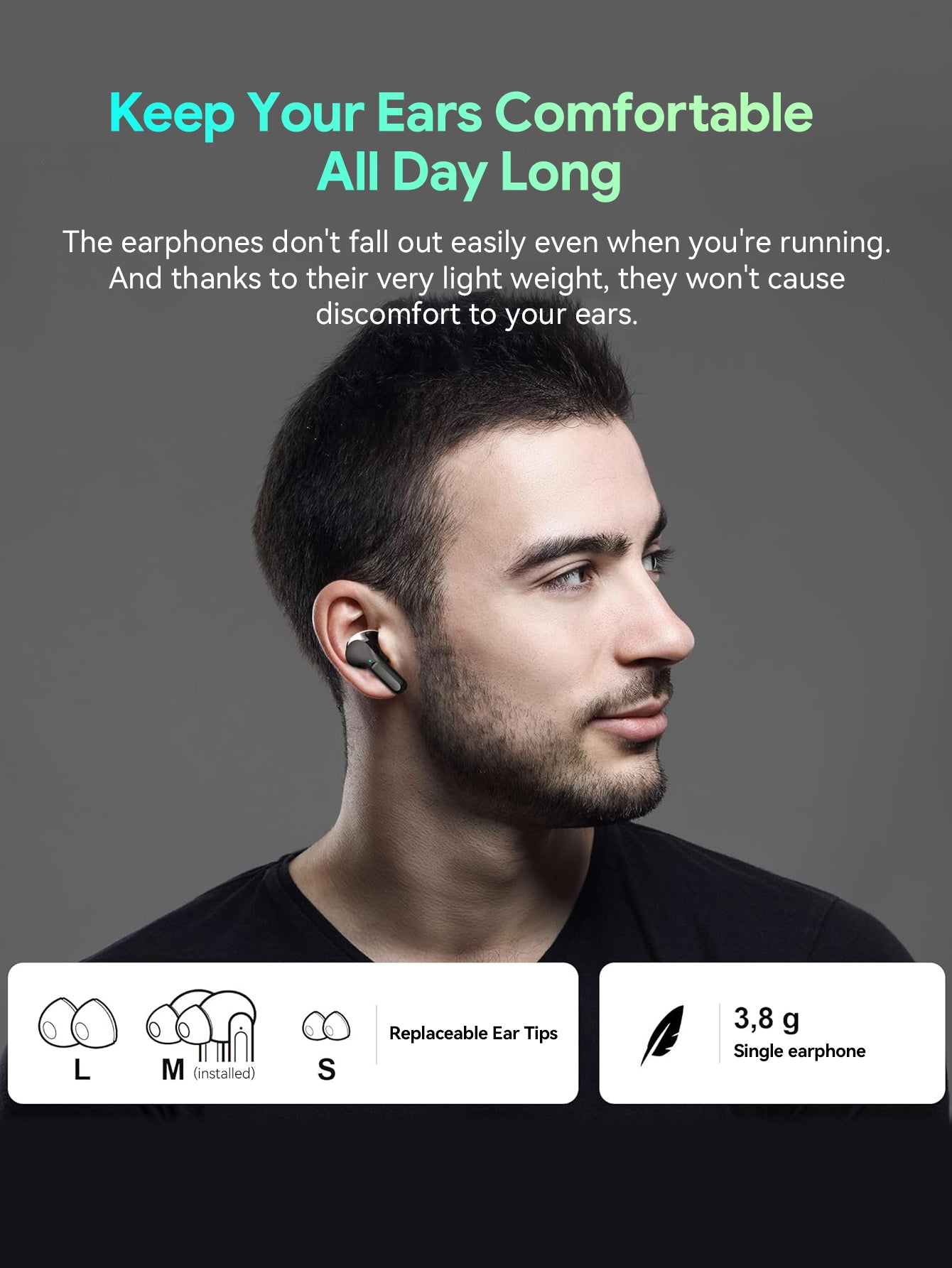 Wireless Earbuds, Bluetooth Headset with Microphone Touch Control , Bluetooth Headphones with Wireless Charging Case & LED Power Display, High-Fidelity Stereo Earphones for Sports and Work