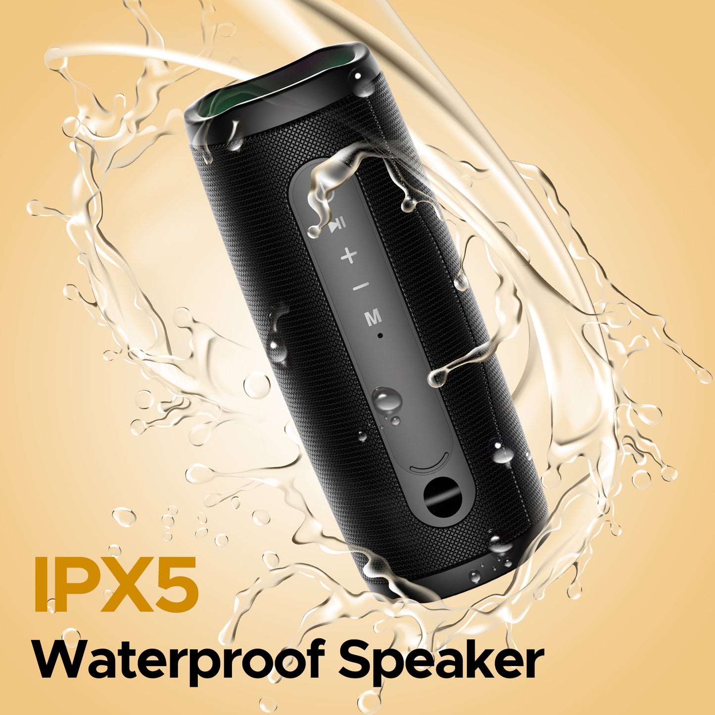 VEAT00L Bluetooth speaker,Portable Bluetooth Speaker Waterproof Wireless Speaker, Dual Pairing, 360° Stereo Sound for Home/Party/Outdoor/Beach, Electronic Gadgets, Birthday Gift (Black)