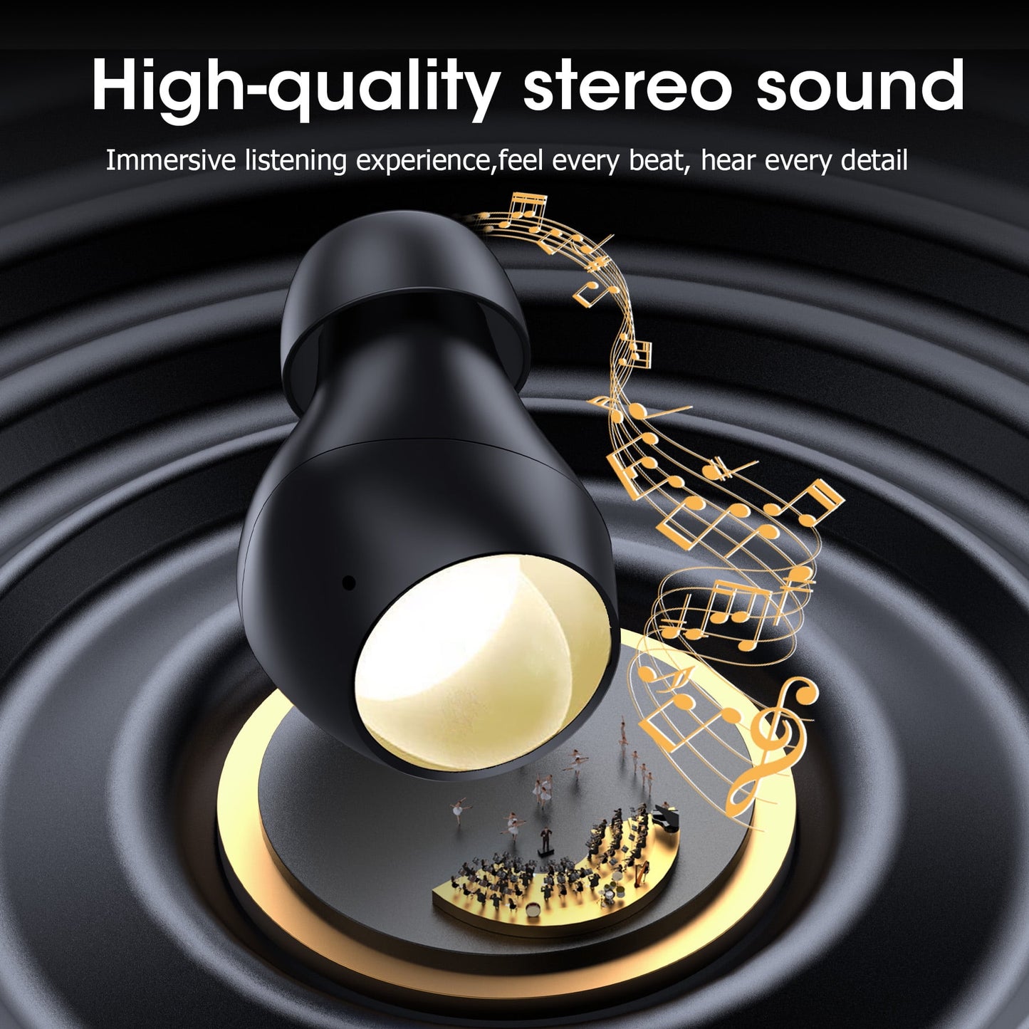 VEAT00L M14 Wireless Earbuds Bluetooth 5.3 in Ear Light-Weight Headphones Built-in Mics, 50 Hours Playtime, IPX7, Immersive Premium Sound Mini Earphones Long Distance Connection Headset