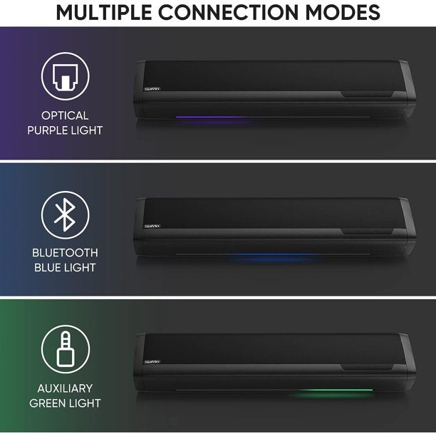 KDMLR Sound Bars for TV, with Bluetooth,Optical, AUX Inputs, 17-Inch Small Speakers with Visual Volume Adjustment & Wall Mountable