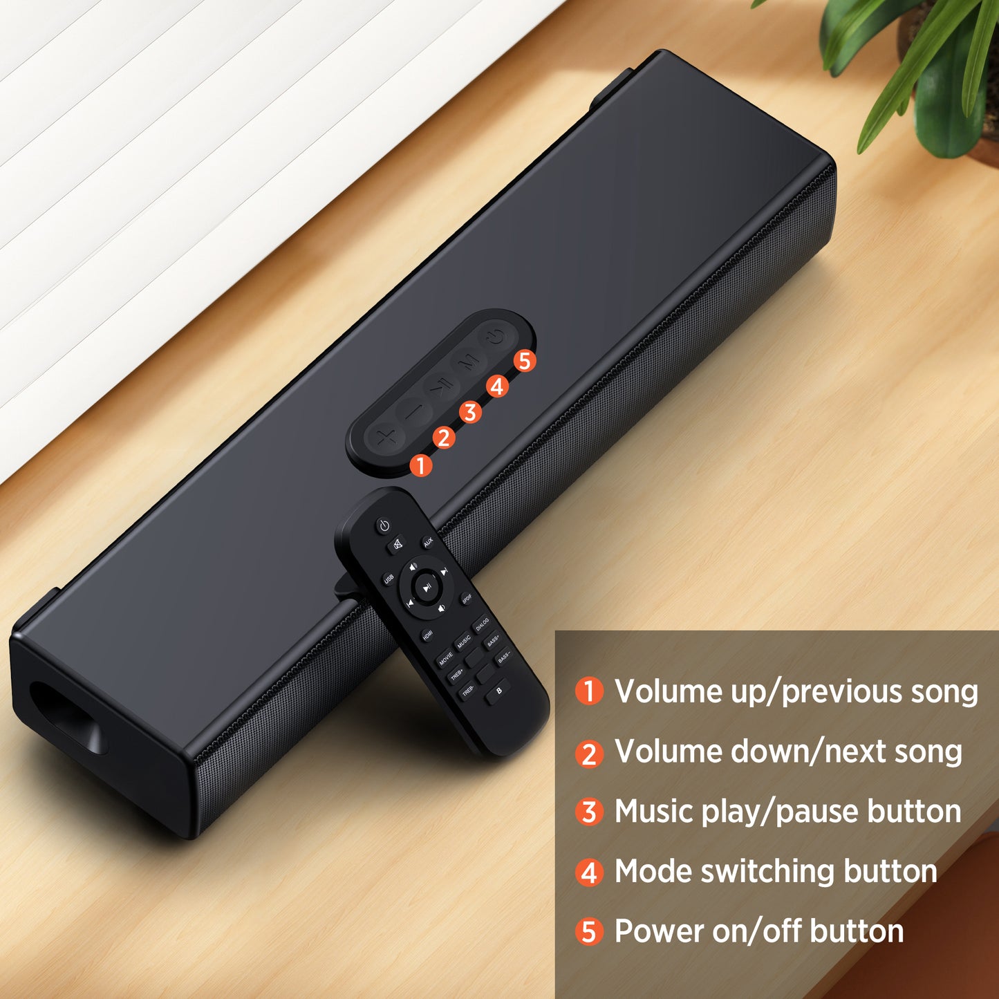 VEAT00L 2.1ch Sound Bars for Smart TV with Subwoofer, 160W Surround Sound Bluetooth Soundbar for TV,Wireless Bluetooth 3D Surround Sound Soundbar Deep Bass Adjustable Home Theater Surround System