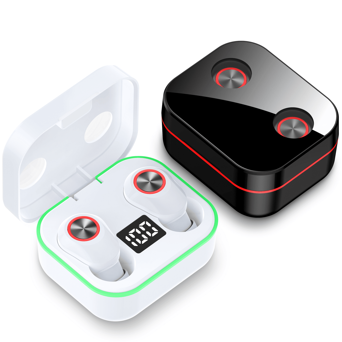 VEAT00L True Wireless Headphones, Update 5.1 Auto Pairing Touch Control HiFi Stereo Sound in-Ear Earphones Binaural Call Headset with Built-in Mic and Charging Case for Sports Running