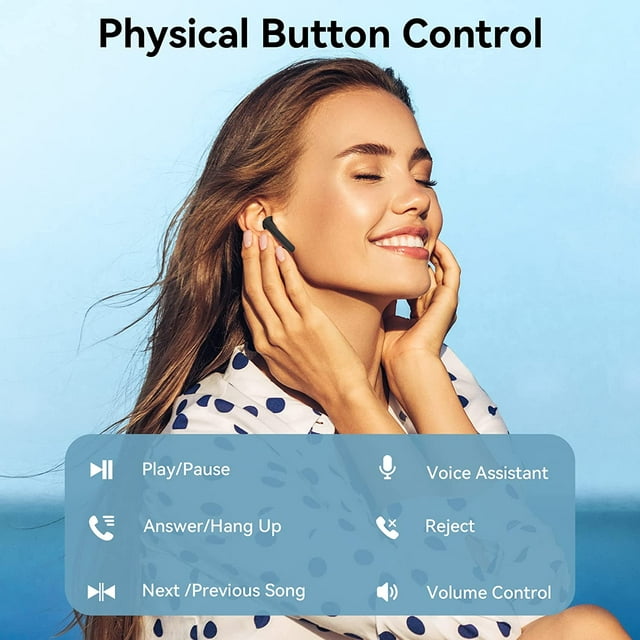 Bluetooth Headphones V5.3 Wireless Earbuds 50Hrs Battery Life with Wireless Charging Case & LED Power Display Deep Bass IPX7 Waterproof Earphones Microphone Stereo Headset for TV Smart Phone Laptop