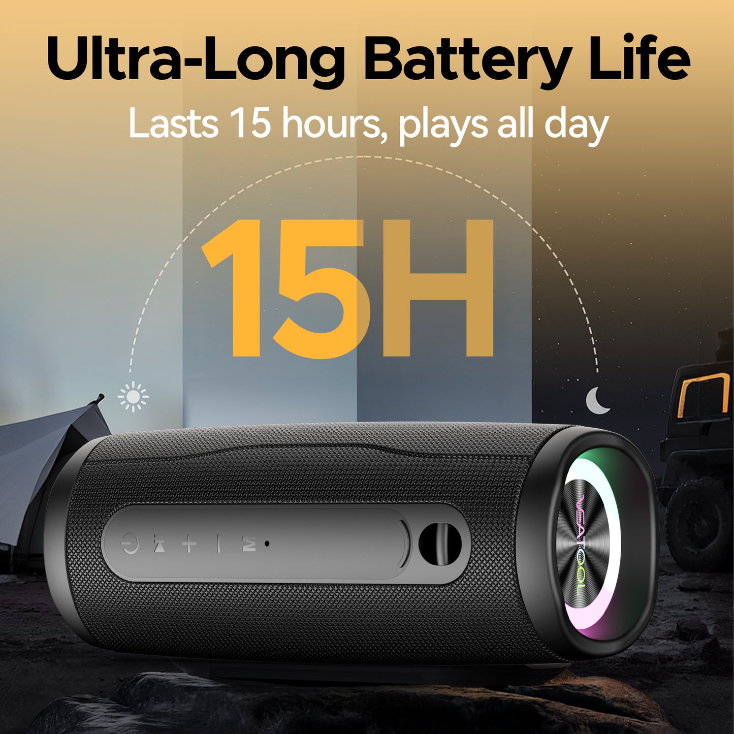 VEAT00L Bluetooth speaker,Portable Bluetooth Speaker Waterproof Wireless Speaker, Dual Pairing, 360° Stereo Sound for Home/Party/Outdoor/Beach, Electronic Gadgets, Birthday Gift (Black)