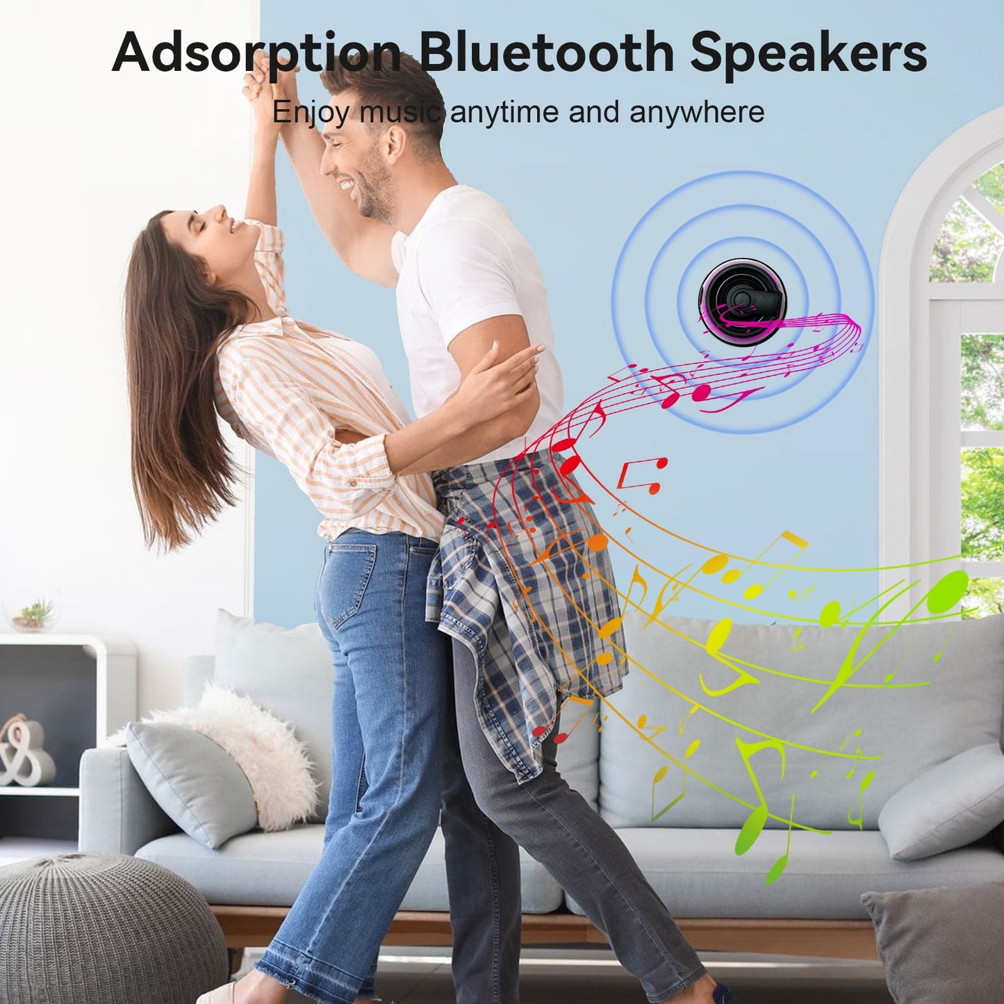 Bluetooth Speakers,Portable Wireless Speaker with 5W Stereo Sound, LED Colorful Lights,Magnetic base,Portable Speaker for Home Game Party Beach Camping