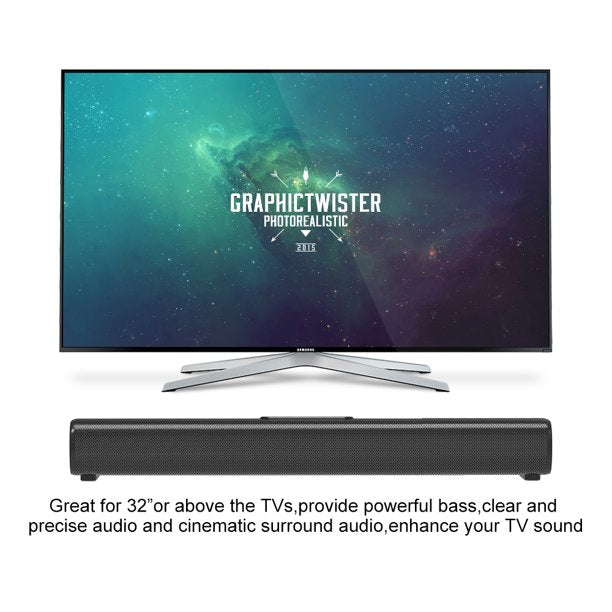 VEAT00L S20 Mark II 2.1ch Sound Bars for TV, Soundbar with Subwoofer, Wired & Wireless Bluetooth 5.0 3D Surround Speakers, OPT/HDMI/AUX/COA/USB Connection, Wall Mountable, Remote Control