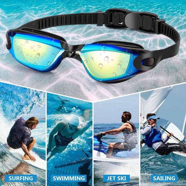 KDMLR adult swimming goggles comfortable daily swimming glasses with mirror anti-fog electroplated lenses - anti-blue light does not leak