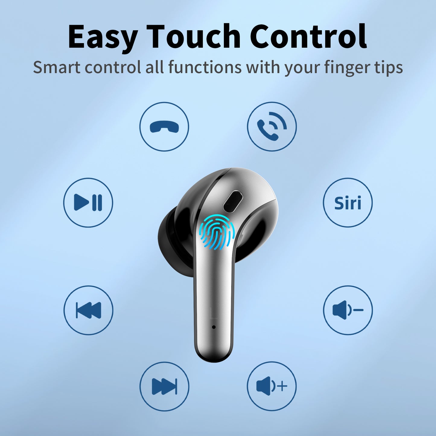 Wireless Earbuds, Bluetooth Headset with Microphone Touch Control , Waterproof, High-Fidelity Stereo Earphones,Support wireless charging earbuds,Compatible with iPhone 13 Pro Max XS Samsung Android