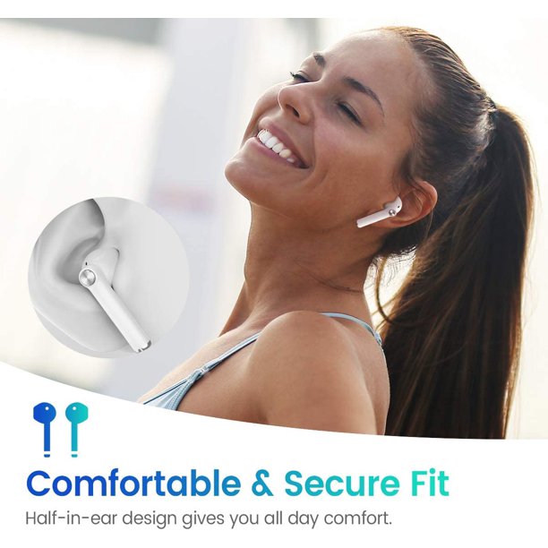 TAGRY True Wireless Earbuds, TWS Bluetooth Headphones Stereo Sound Earphones, 30H Playtime Wireless Charging Case & Power Display, Sweat Proof Dual Bluetooth 5.0 Headset with Built-in Mic for Sports