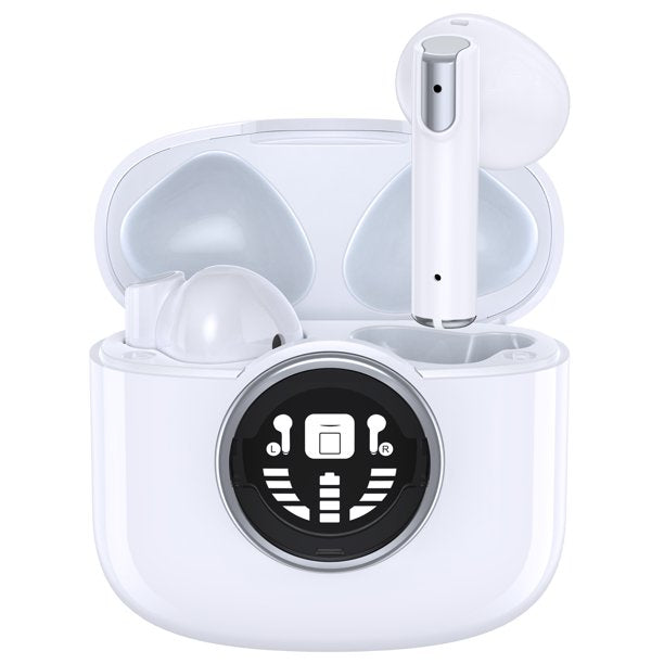 TAGRY Wireless Earbuds Bluetooth 5.0 Headphones IPX5 Waterproof TWS Deep Bass Stereo Noise Cancelling Headset in Ear 50H Playtime Mic USB-C Charging Case LED Battery Display for Sport
