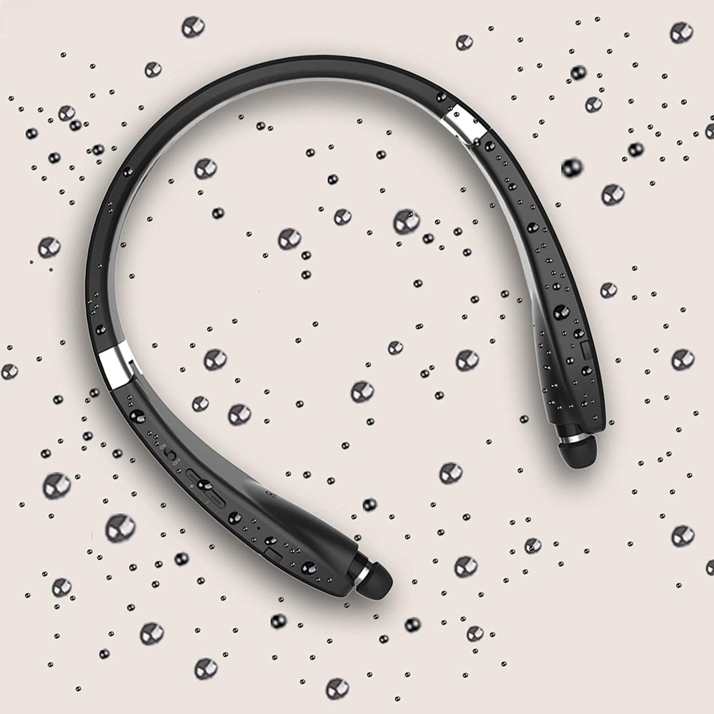 Foldable Bluetooth Headset,Lightweight Retractable Bluetooth Headphones for Sports&Exercise, Noise Cancelling Stereo Neckband Wireless Headset