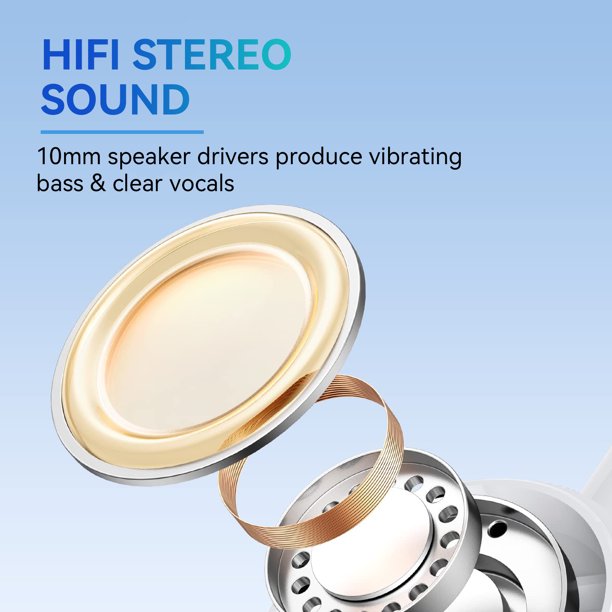 TAGRY Wireless Earbuds Bluetooth 5.0 Headphones IPX5 Waterproof TWS Deep Bass Stereo Noise Cancelling Headset in Ear 50H Playtime Mic USB-C Charging Case LED Battery Display for Sport