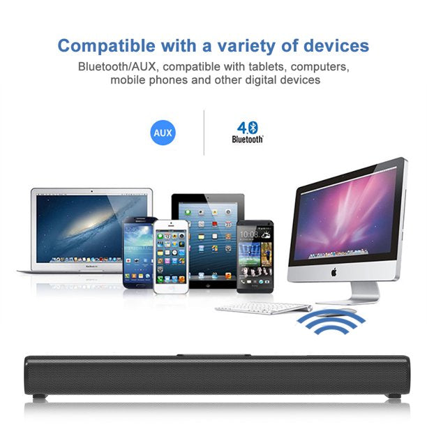 VEAT00L S20 Mark II 2.1ch Sound Bars for TV, Soundbar with Subwoofer, Wired & Wireless Bluetooth 5.0 3D Surround Speakers, OPT/HDMI/AUX/COA/USB Connection, Wall Mountable, Remote Control