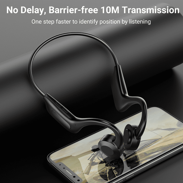 Bone Conduction Headphones Bluetooth 5.0,Wireless Open Ear Headphones with Built-in Mic,Waterproof Earphones,Sweatproof Sports Headset for Running,Cycling,Hiking,Gym,Climbing & Driving