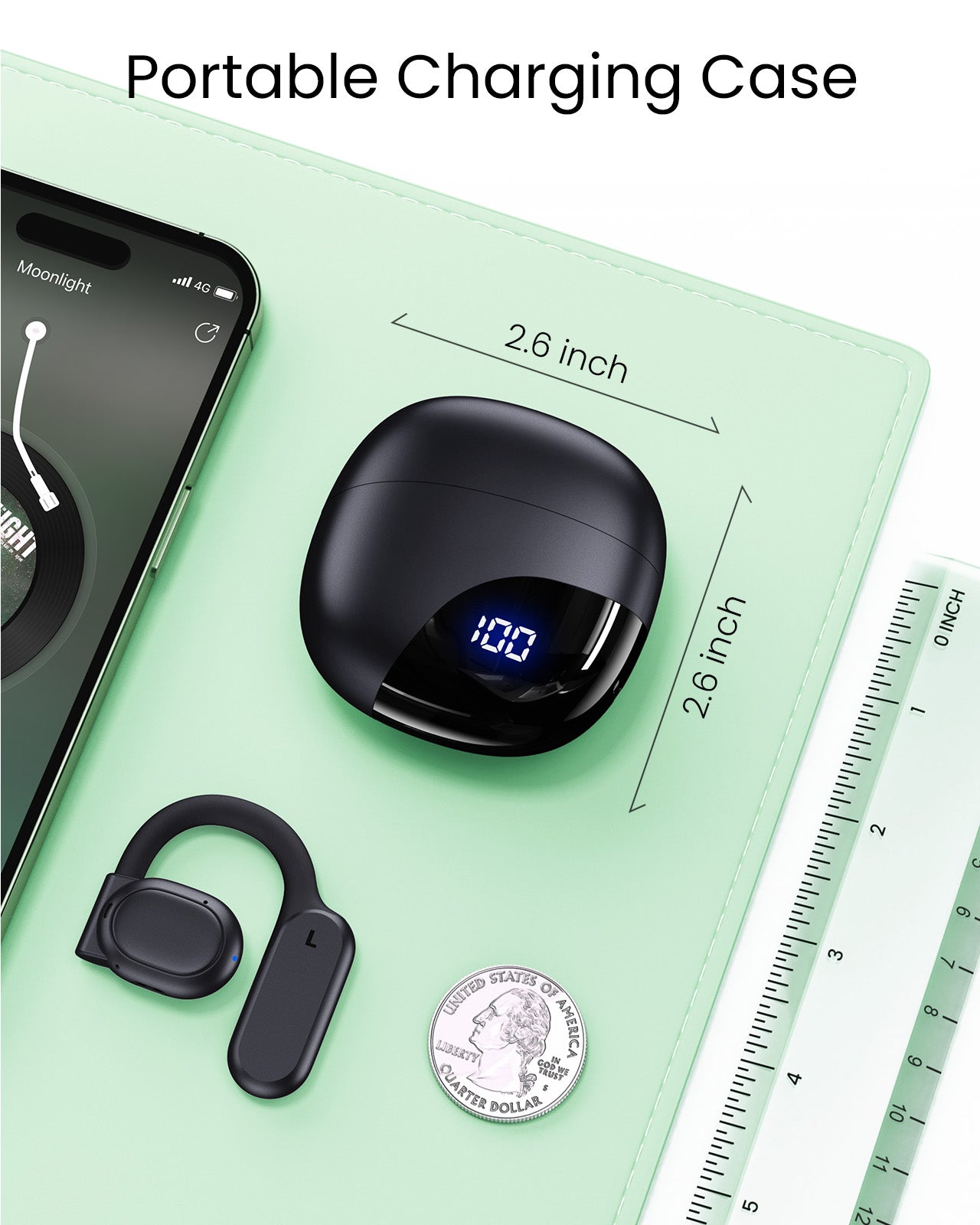 VEATOOL G01 Wireless Earbuds with Smart Touch Control, ANC+ENC Noise Cancellation, 40H Stereo Deep Bass, IPX7 Waterproof Rating, 5 EQ Modes