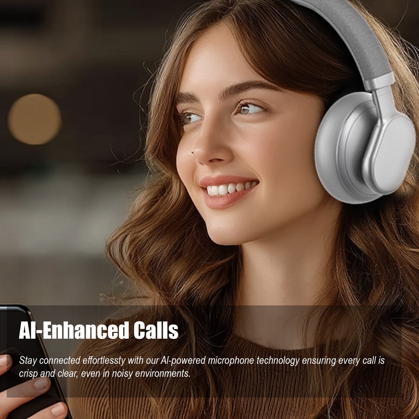 VEATOOL T1 Bluetooth Headphones Over Ear,72H Playtime, Wireless Headphones with Microphone,Hi-Res Audio Foldable Lightweight Headset, Deep Bass, Memory Foam Ear Cups,Home,Travel, Office Silver