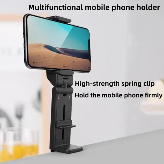 XANLUOER Airplane Travel Essentials Phone Holder, Universal Handsfree Phone Mount for Flying with 360 Degree Rotation, Accessory for Airplane, Travel Must Haves Phone Stand for Desk, Tray Table