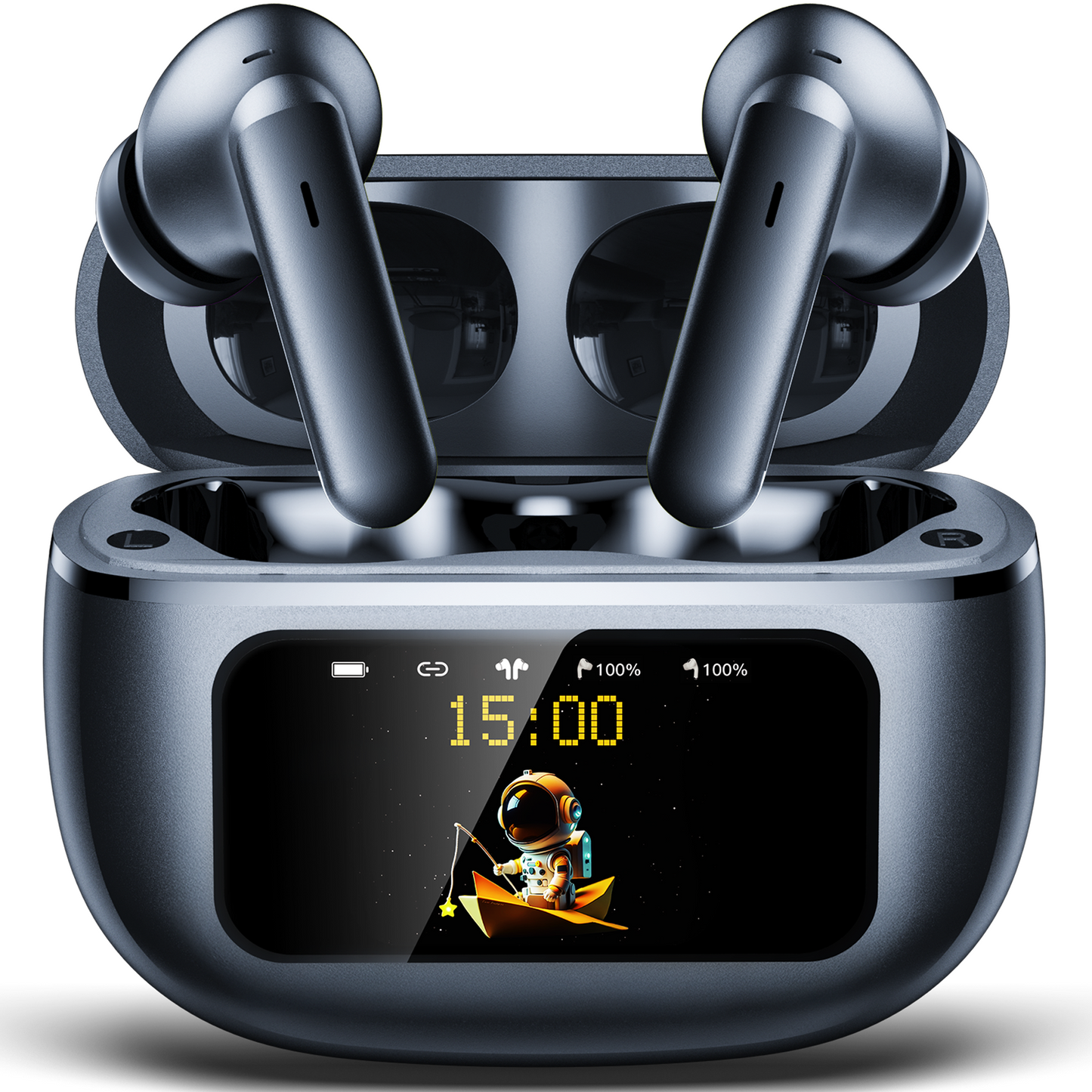 VEAT00L X7 Wireless Earbud, 80Hrs Bluetooth 5.3 Headphones IP7 Waterproof for Sport, Running Wireless Earphones with ENC Noise Cancelling Mics, Deep Bass Over Ear bud with Earhooks for Android, iOS