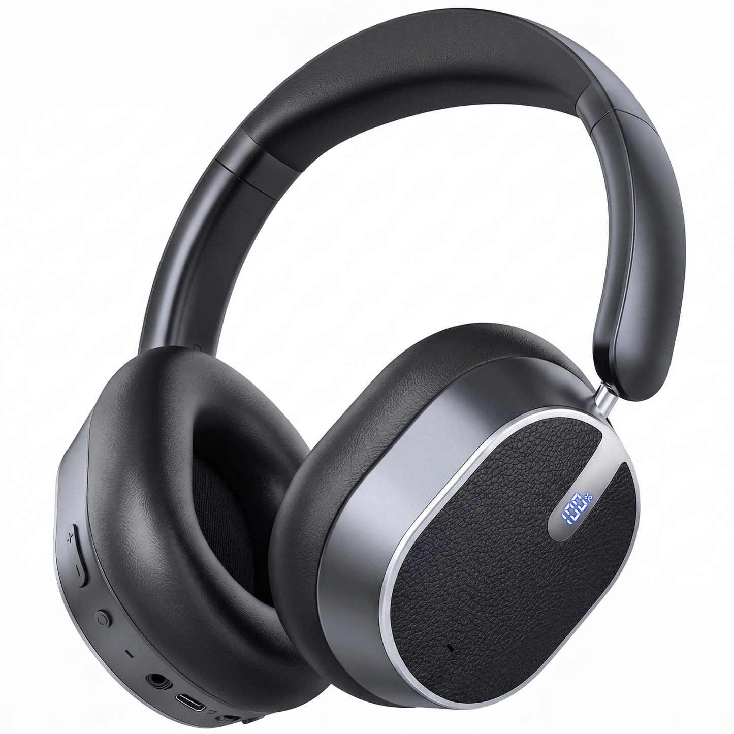 Hybrid Active Noise Cancelling Headphones,-50dB Wireless Bluetooth Headphones with Hi-Res Audio,120H Playtime Over Ear Bluetooth Headphones with 6 ENC Clear Mic