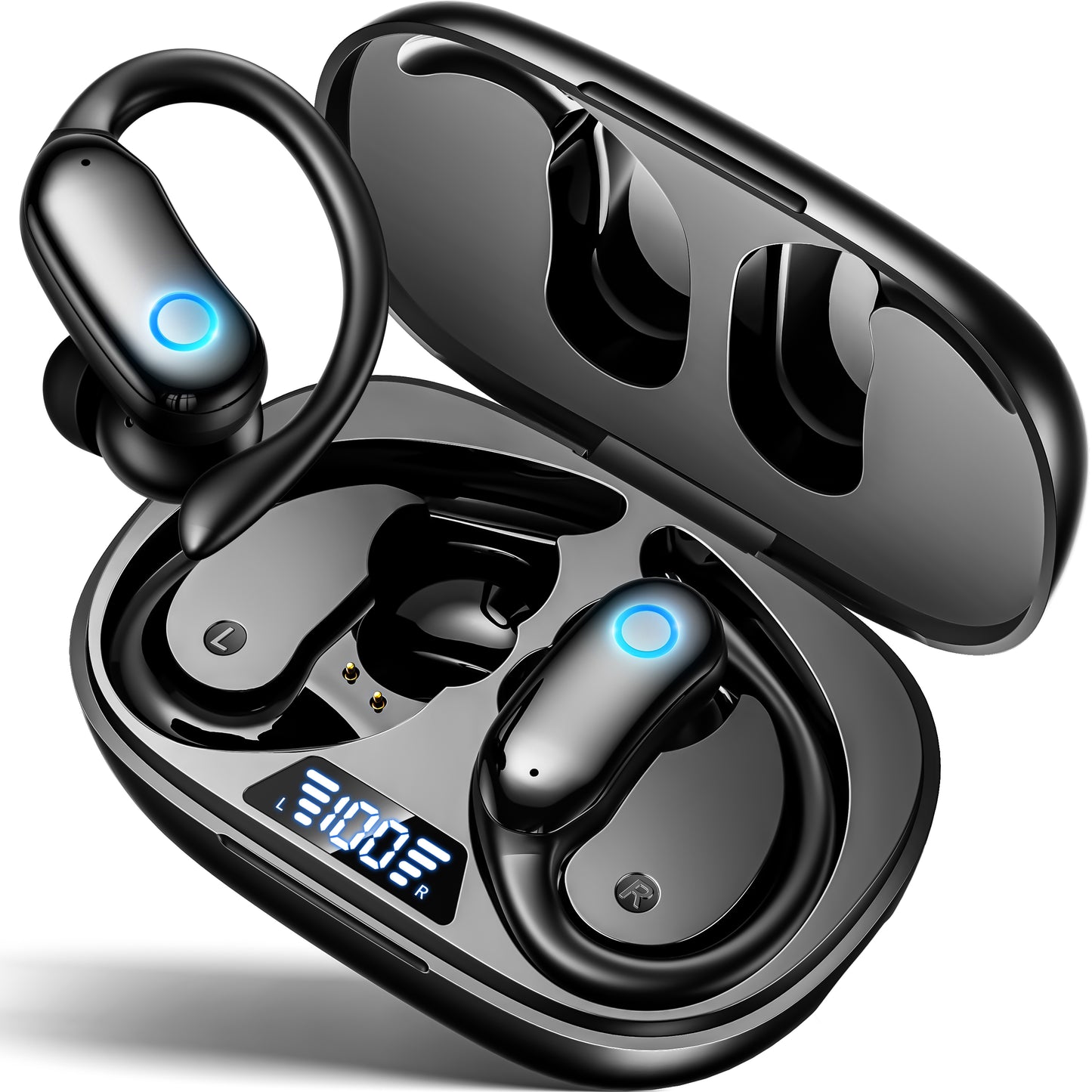 V7 Ear Buds Wireless Earbuds 96hrs Playback Bluetooth Headphones IPX7 Waterproof Stereo Bass Over-Ear Earphones with Earhooks Microphone