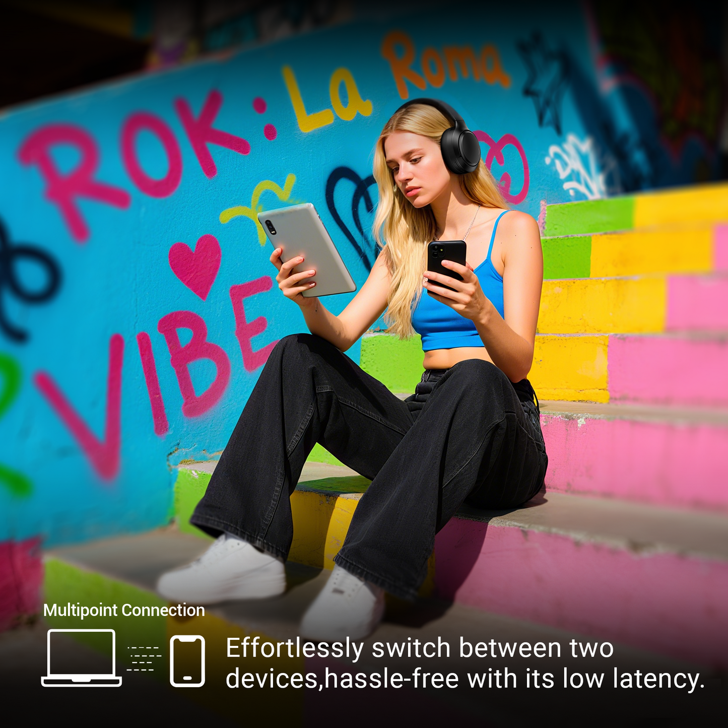 Hybrid Active Noise Cancelling Headphones,-50dB Wireless Bluetooth Headphones with Hi-Res Audio,120H Playtime Over Ear Bluetooth Headphones with 6 ENC Clear Mic,ANC Headphone for Travel Home Office