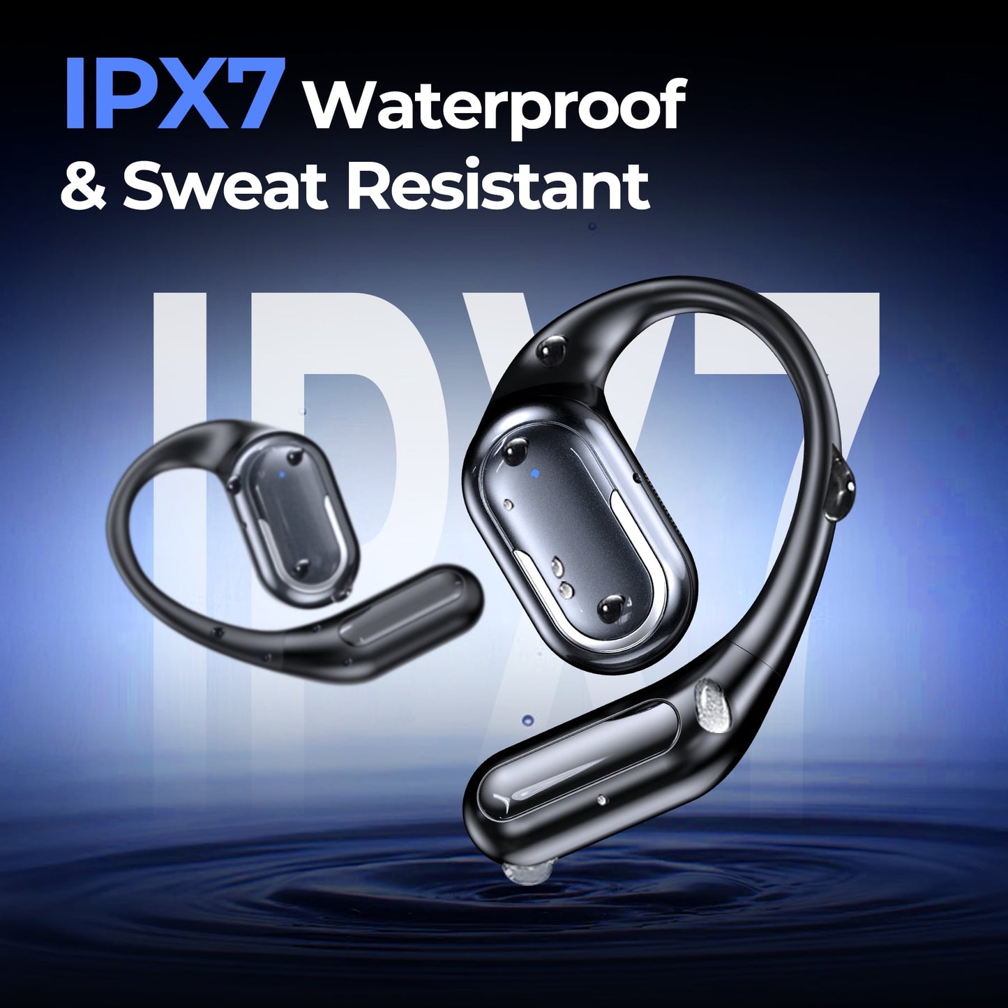 VEATOOL Clip on Earbuds,Open Ear Headphones Wireless Bluetooth 5.4 Sports Earphones with ENC Clear Call,50H Playtime, IPX7 Water Resistant,Comfortable for Small Ears & Glasses Wearers,Workouts
