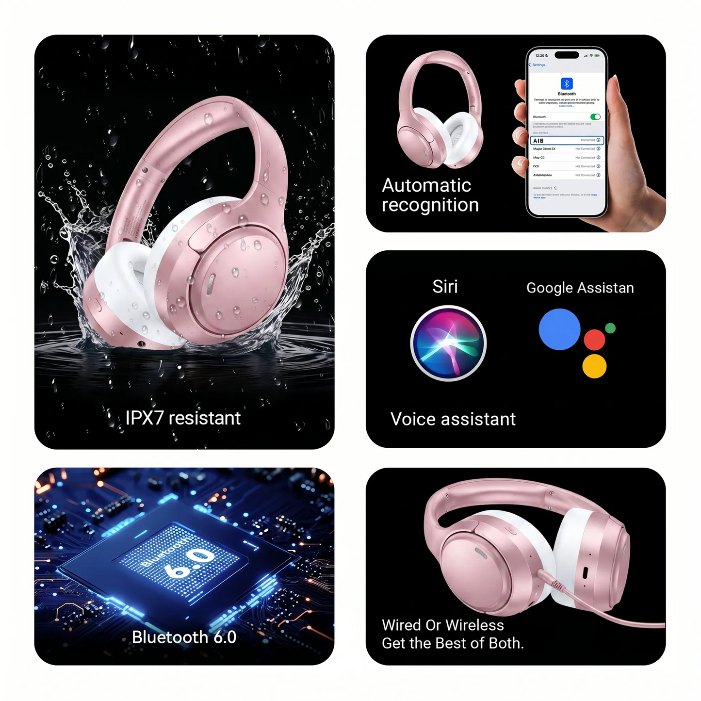 Starlight Over-Ear Bluetooth Headphones: 40mm Bass Driver, Bluetooth 5.3 Dual-Mode, 40hr Battery, Comfort Fit