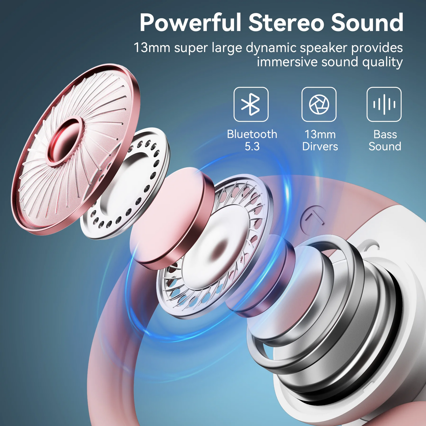 VEAT00L V6 Bluetooth Headphones Wireless Earbuds 88Hrs Playback Sport Ear Buds with Earhook Digital Display Charging Case IPX7 Waterproof Earbud Deep Bass Running Earphones for iOS Android Cellphone