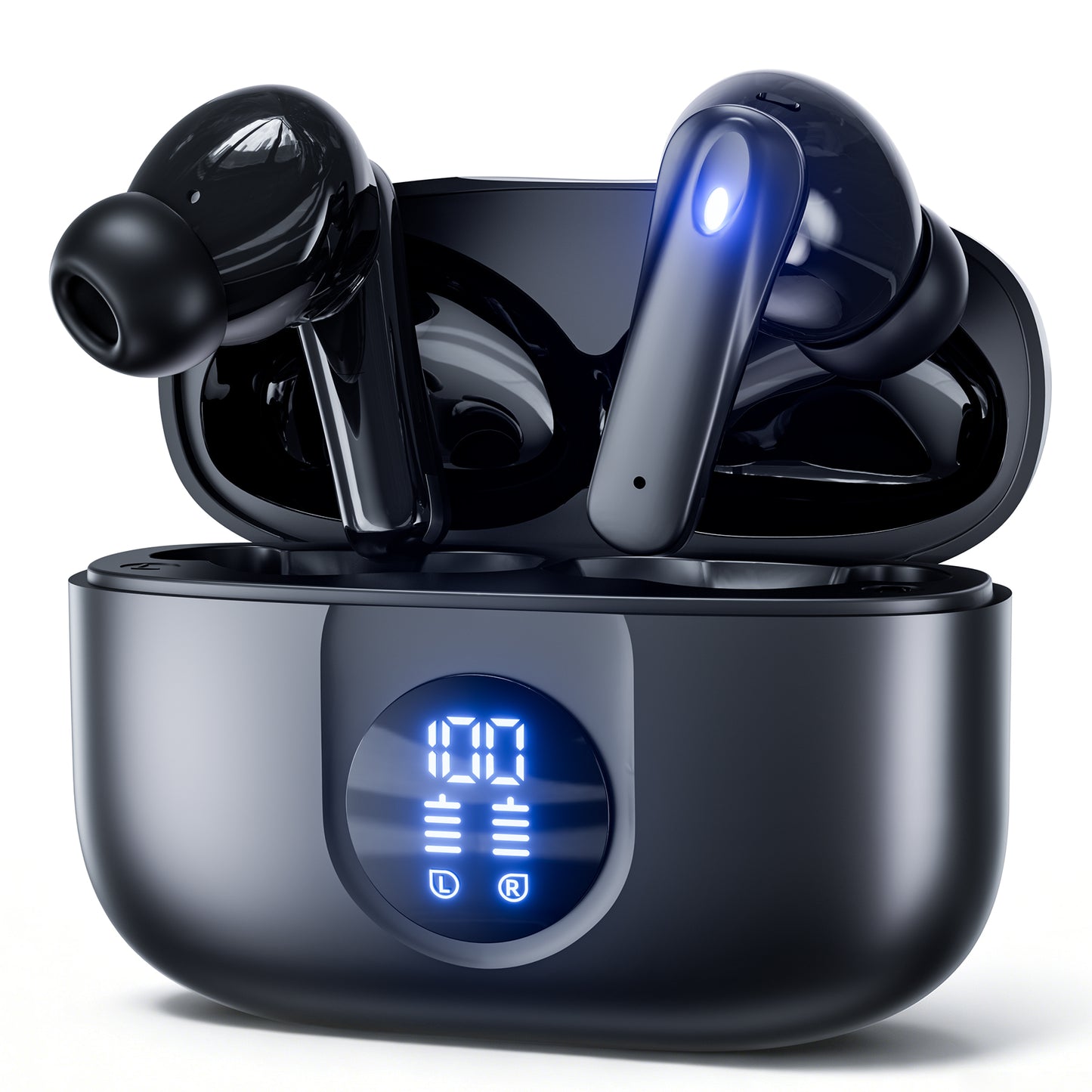 VEATOOL T1 Bluetooth Headphones Over Ear,72H Playtime, Wireless Headphones with Microphone,Hi-Res Audio Foldable Lightweight Headset, Deep Bass, Memory Foam Ear Cups,Home,Travel, Office Silver