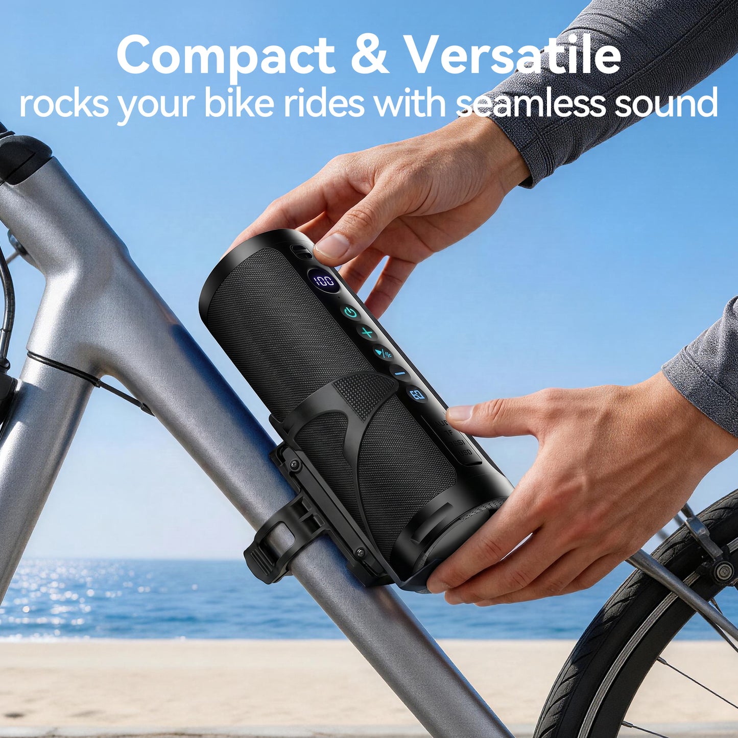 VEATOOL Portable Bluetooth Speaker, IPX5 Waterproof, Stereo Sound, 12H Playtime, Bluetooth 5.3, RGB Lights, Outdoor Speaker