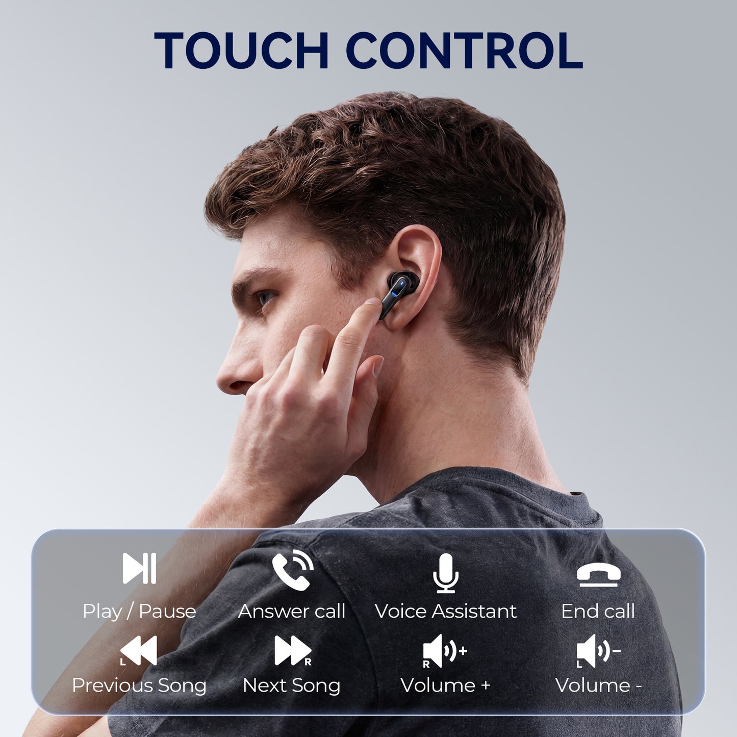 VEAT00L P91 Wireless Earbuds, Bluetooth Headphones V5.4 Stereo Ear buds with Noise Cancelling Mics, 60H Playback Mini Case with Dual LED Display, IP7 Waterproof in-Ear Earphones for Android iOS