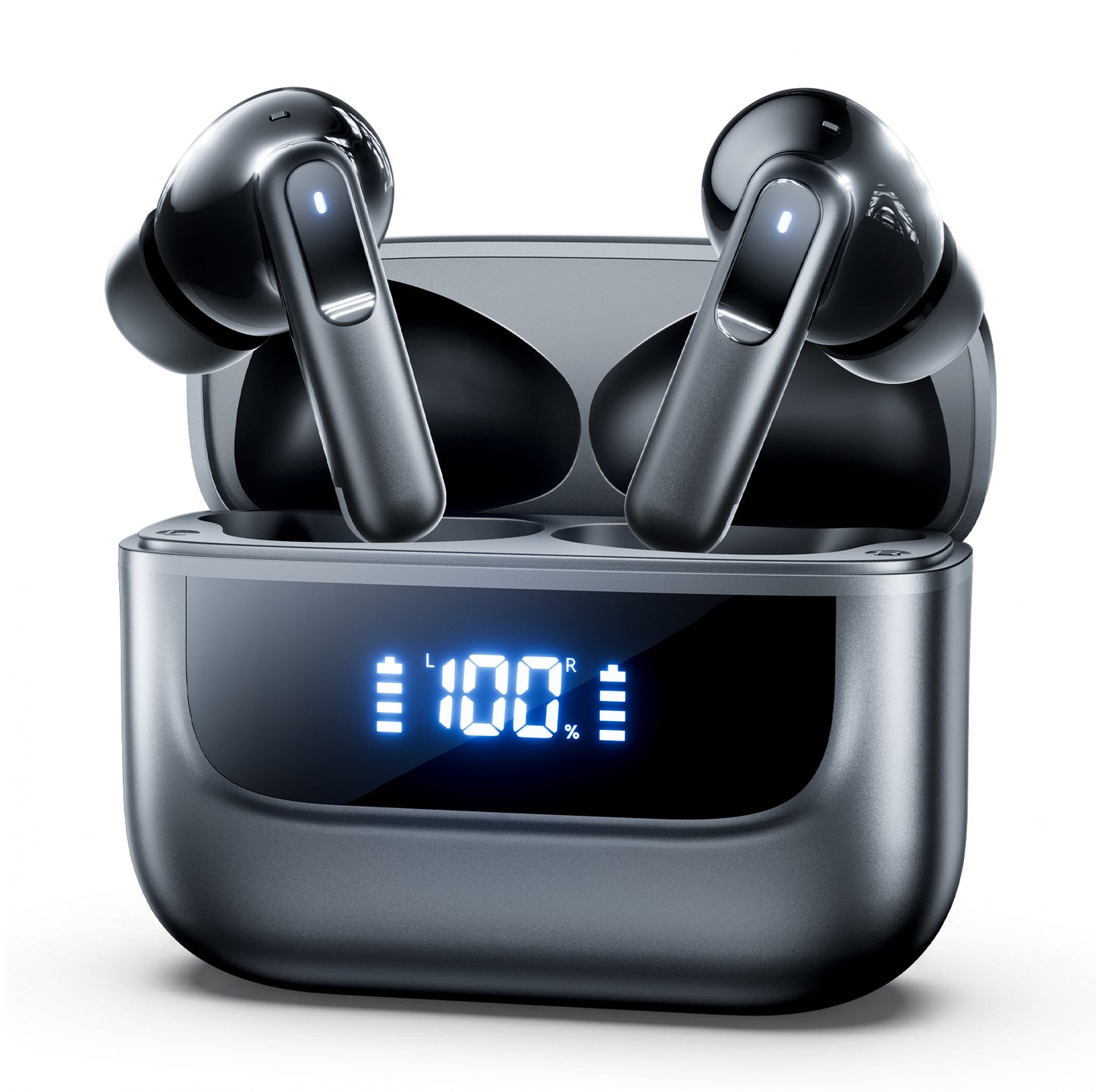 VEAT00L P91 Wireless Earbuds, Bluetooth Headphones V5.4 Stereo Ear buds with Noise Cancelling Mics, 60H Playback Mini Case with Dual LED Display, IP7 Waterproof in-Ear Earphones for Android iOS