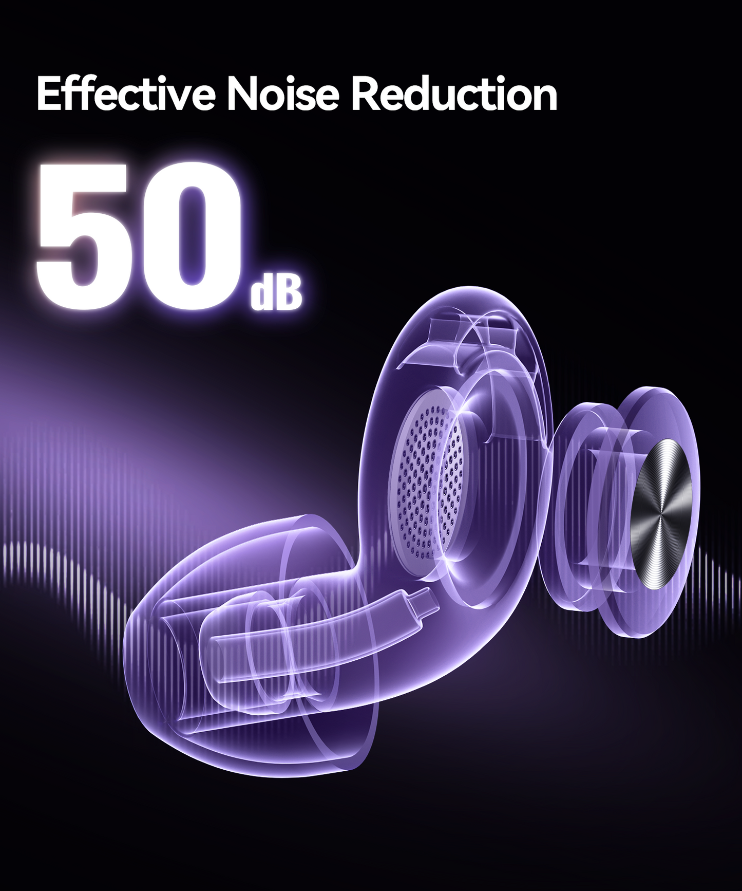 Noise Cancelling Ear Plugs for Sleeping, 50dB, Reusable Silicone Earplugs with 7 Eartips Case, for Snoring, Concerts, Shooting, Travel, Side Sleepers