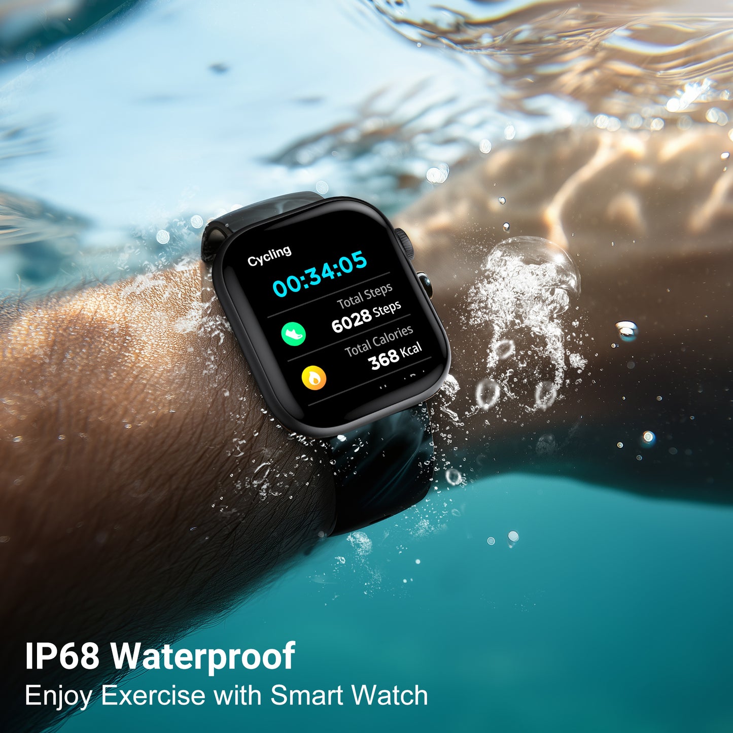 Smart Watch Fitness Tracker, 2.01" HD, Bluetooth Call, IP68 Waterproof, 170+ Sports Modes, Health & Sleep Monitor, for Android iOS.
