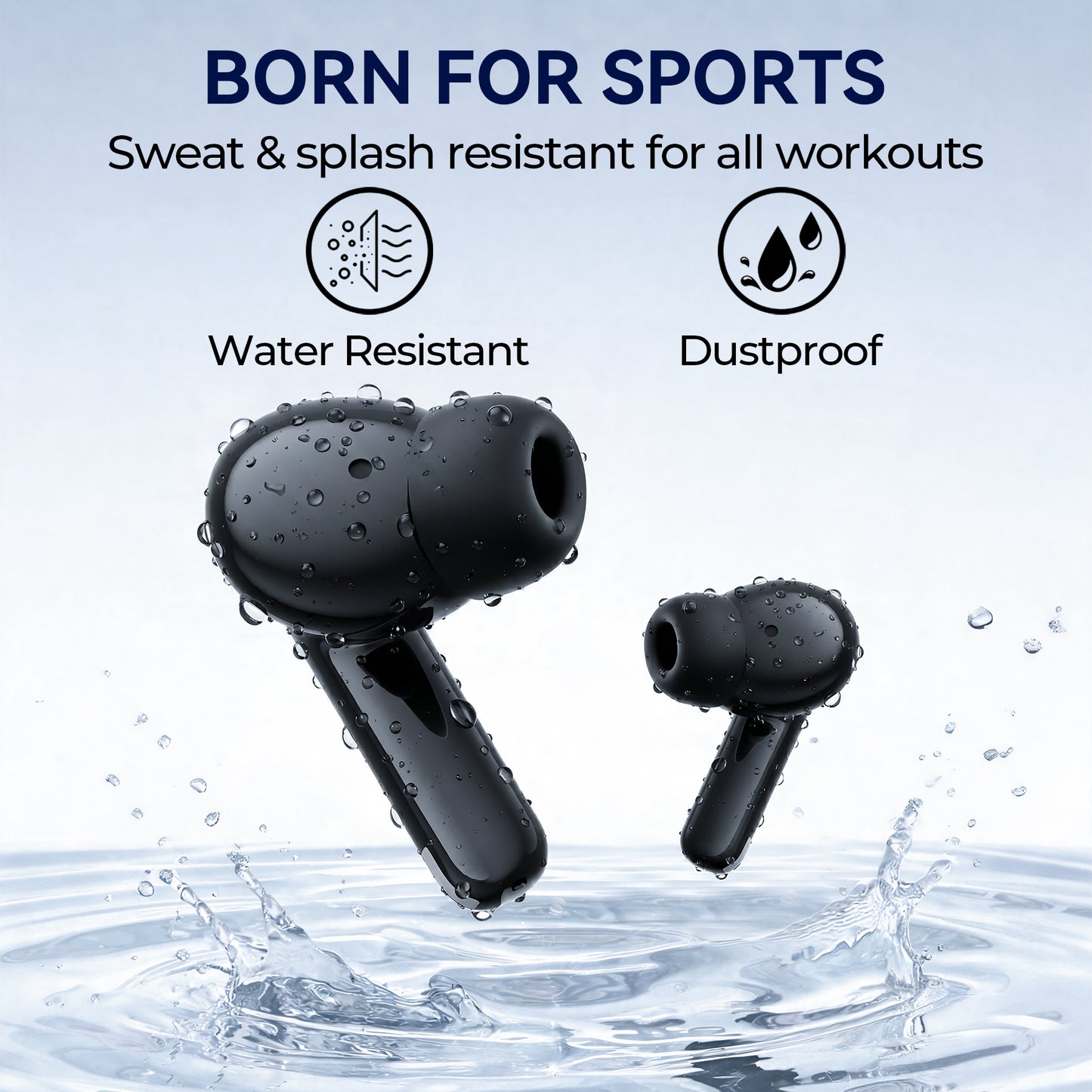 VEAT00L P91 Wireless Earbuds, Bluetooth Headphones V5.4 Stereo Ear buds with Noise Cancelling Mics, 60H Playback Mini Case with Dual LED Display, IP7 Waterproof in-Ear Earphones for Android iOS
