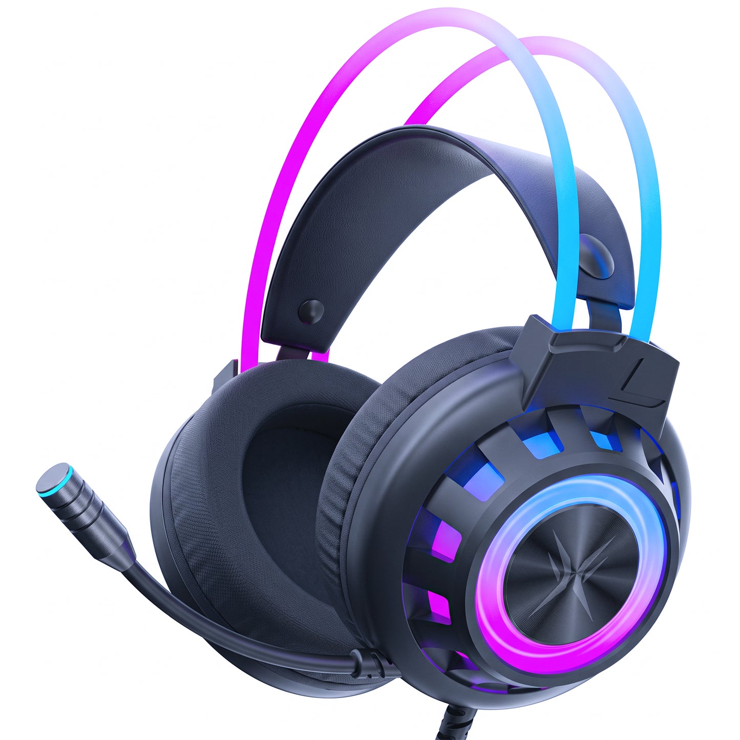TAGRY K3 2.4GHz Wireless Gaming Headsets 7.1 Surround Sound Bluetooth Headphones 70H Playtime ENC Noise Cancelling Over Ear Game Headphone with Mic