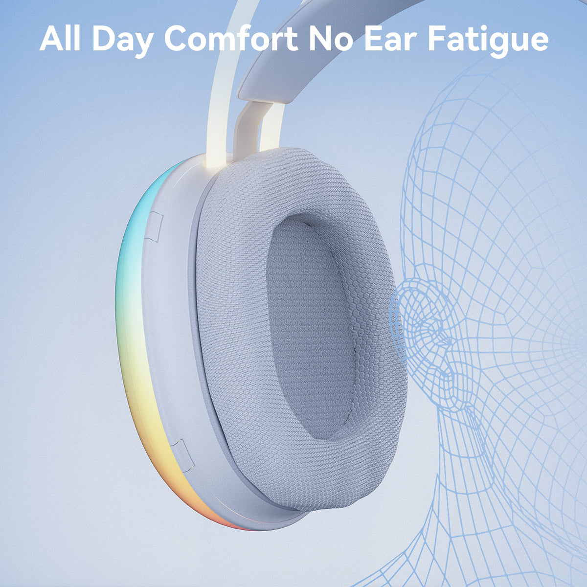 Gaming Headset with Microphone, Compatible with PS4 PS5 Xbox One PC Laptop, Over-Ear Headphones with LED Light, Noise Canceling Mic, 7.1 Stereo Surround Sound,Soft Earmuffs for Nintendo Series X|S