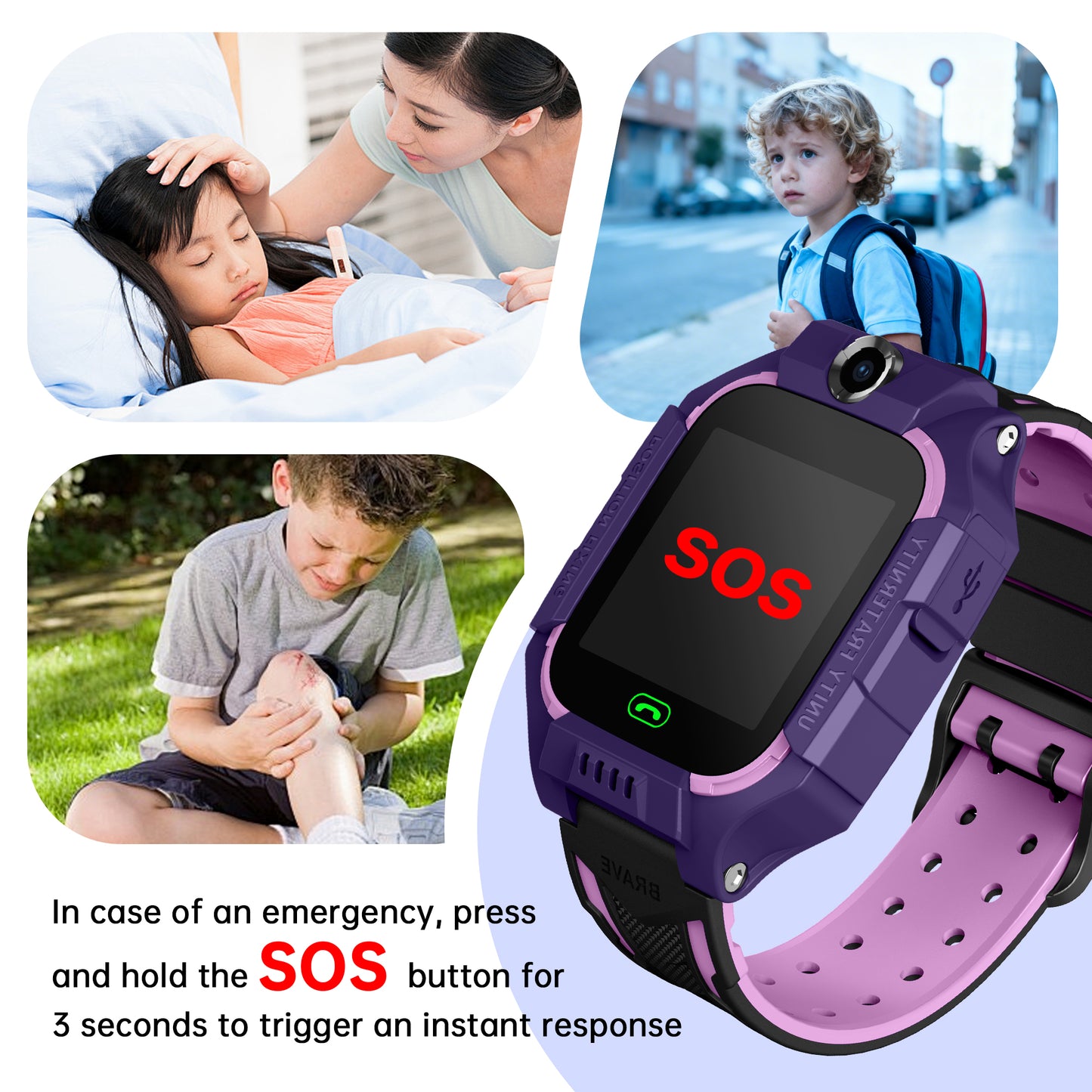 VEATOOL Kids Smart Watch for Boys Girls, Kids Phone Watch for Kids Age 3-12, Birthday Christmas Gift