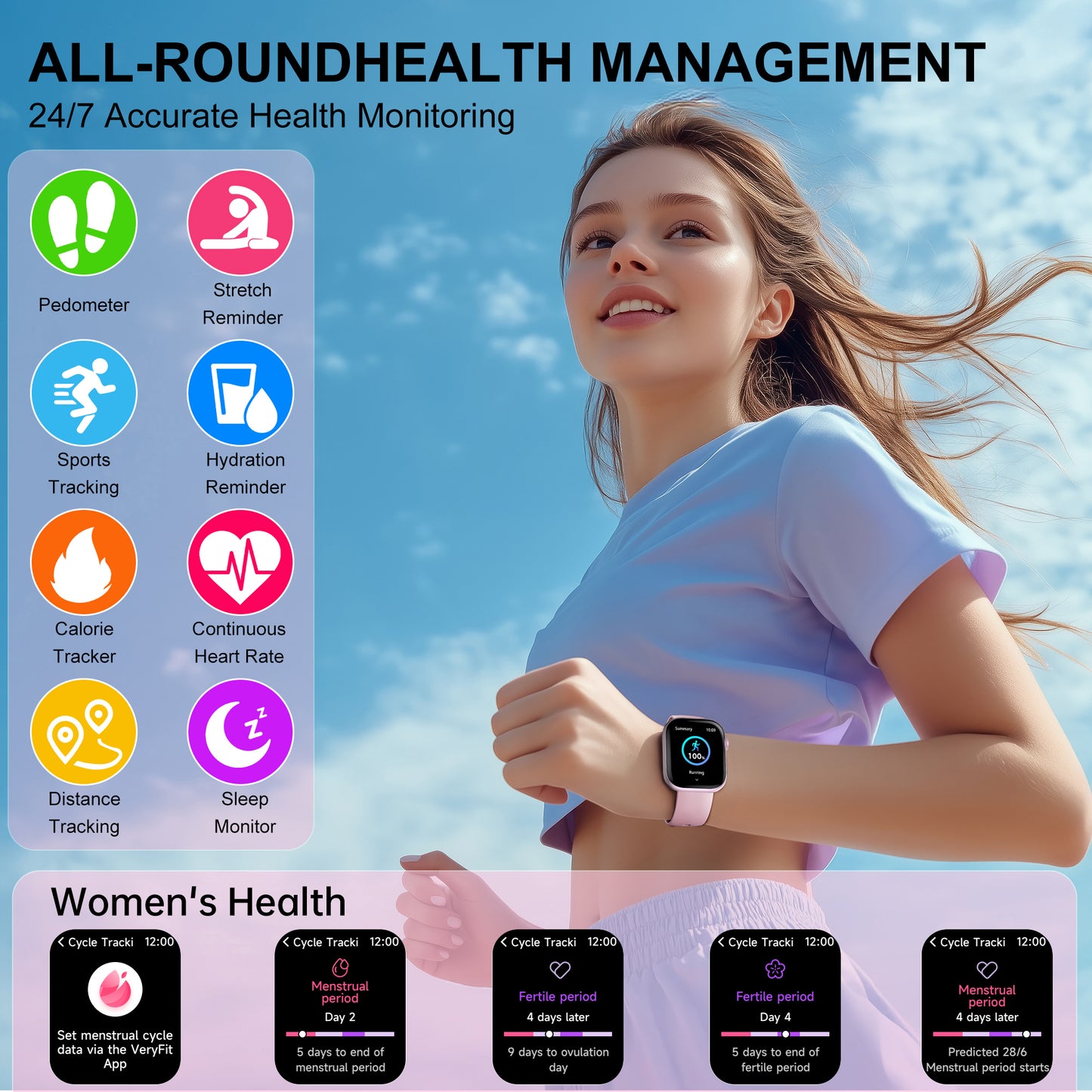 Smart Watch Fitness Tracker, 2.01" HD, Bluetooth Call, IP68 Waterproof, 170+ Sports Modes, Health & Sleep Monitor, for Android iOS, Pink