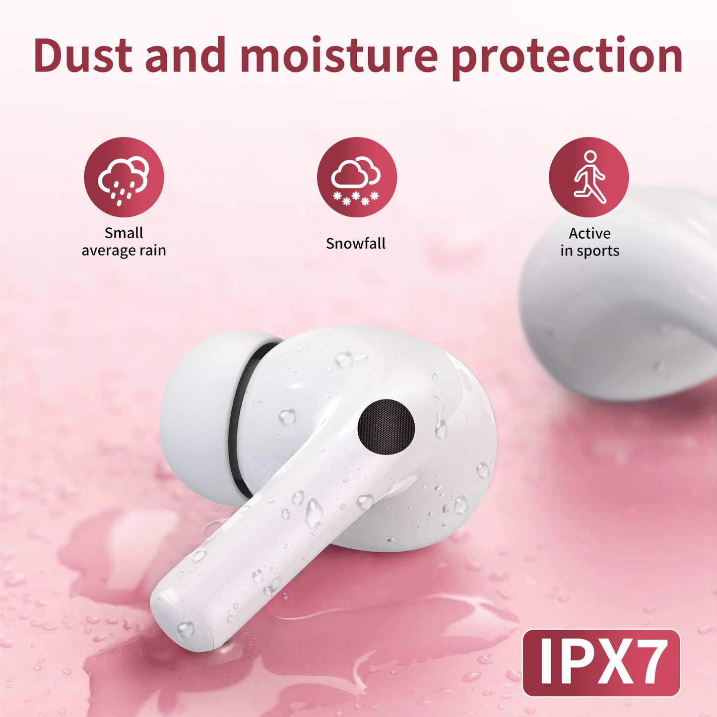 Wireless Bluetooth Touchscreen Earbuds,75H Bass Stereo Ear Buds with 6 EQ Modes,Multifunction LED Full Color Touchscreen Wireless Earphones with ENC Mic,ANC Noise Cancelling/Transparency Mode