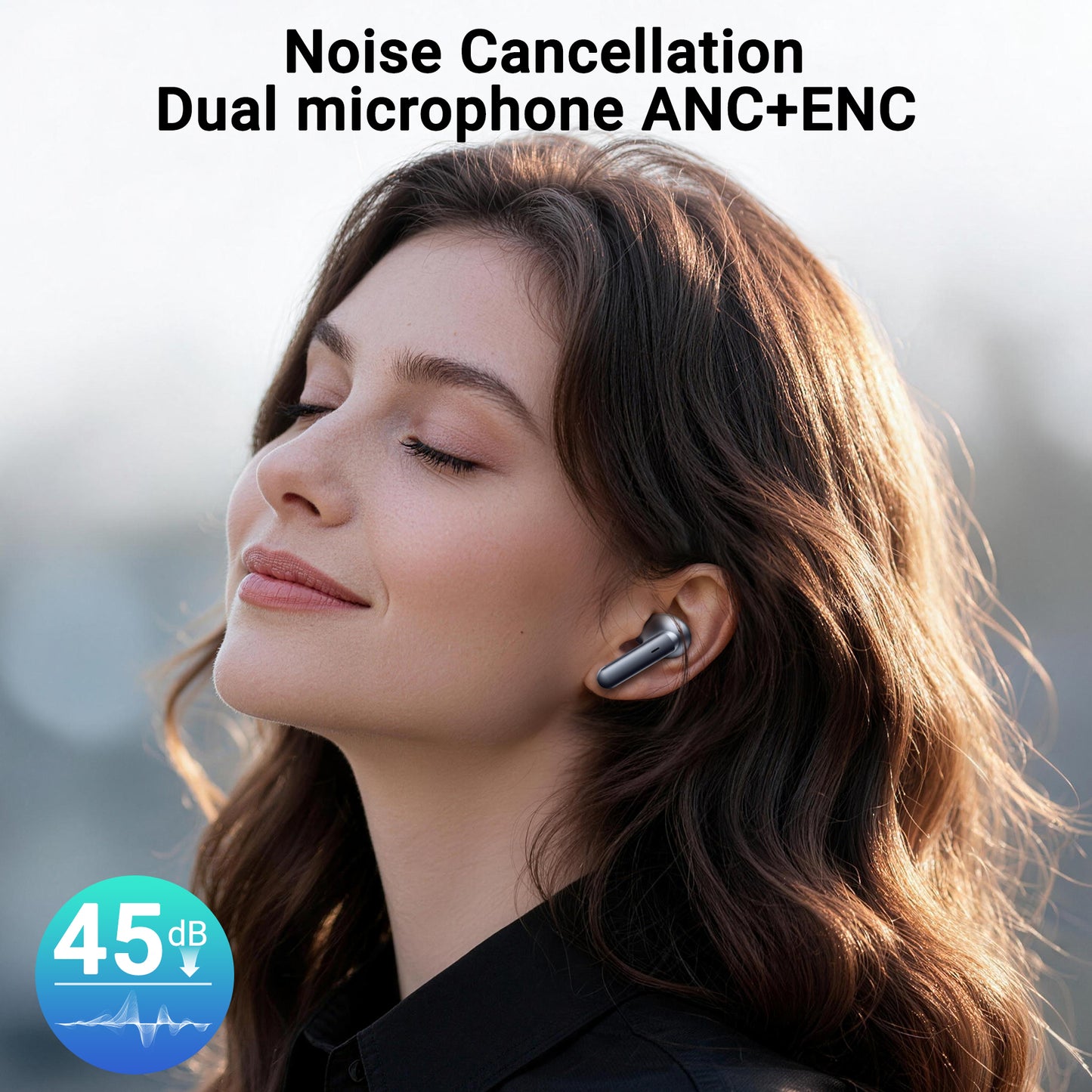 VEAT00L X7 Wireless Earbud, 80Hrs Bluetooth 5.3 Headphones IP7 Waterproof for Sport, Running Wireless Earphones with ENC Noise Cancelling Mics, Deep Bass Over Ear bud with Earhooks for Android, iOS