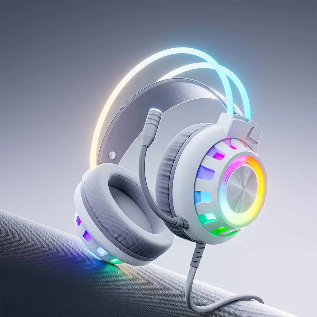 TAGRY K3 2.4GHz Wireless Gaming Headsets 7.1 Surround Sound Bluetooth Headphones 70H Playtime ENC Noise Cancelling Over Ear Game Headphone with Mic