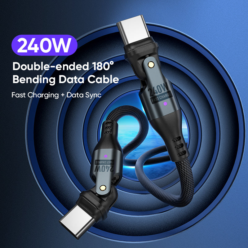 USB C to USB C Cable, Type C 240W Fast Charging Cable (6FT) for iPhone 16 Series, iPad Mini 6 and More (USB 2.0, Black)