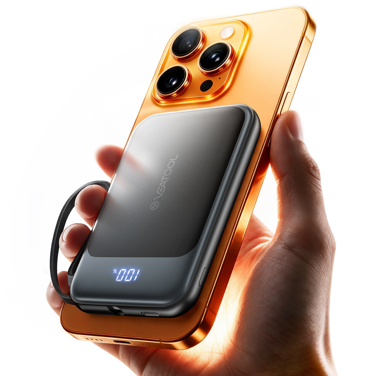 10,000mAh power bank supporting 1.5-hour fast charging; suitable for home backup, outdoor emergencies, and camping.