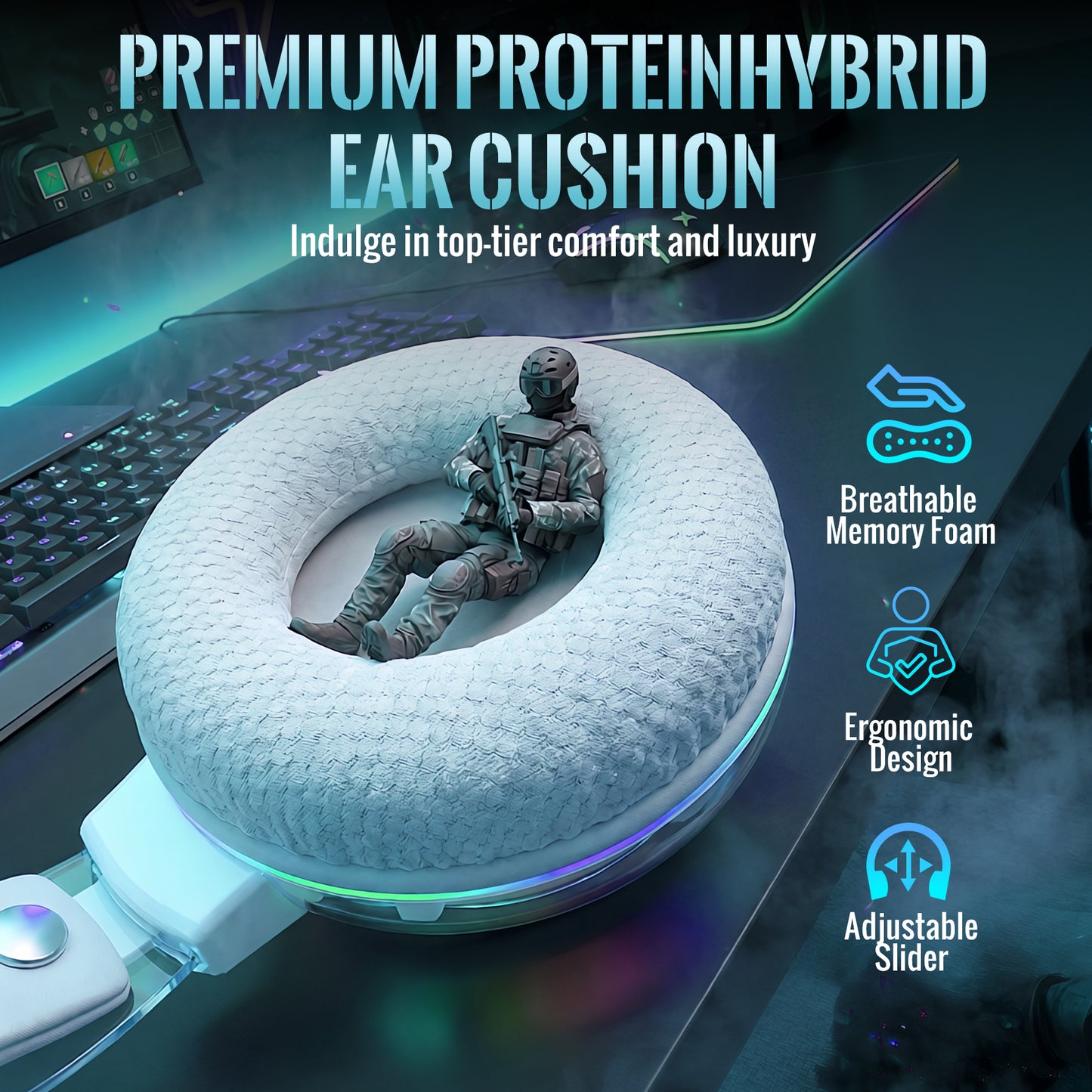 Hybrid Active Noise Cancelling Headphones,-50dB Wireless Bluetooth Headphones with Hi-Res Audio,120H Playtime Over Ear Bluetooth Headphones with 6 ENC Clear Mic